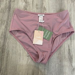 Andie Swim high waisted bottom XS in Rose. NWT